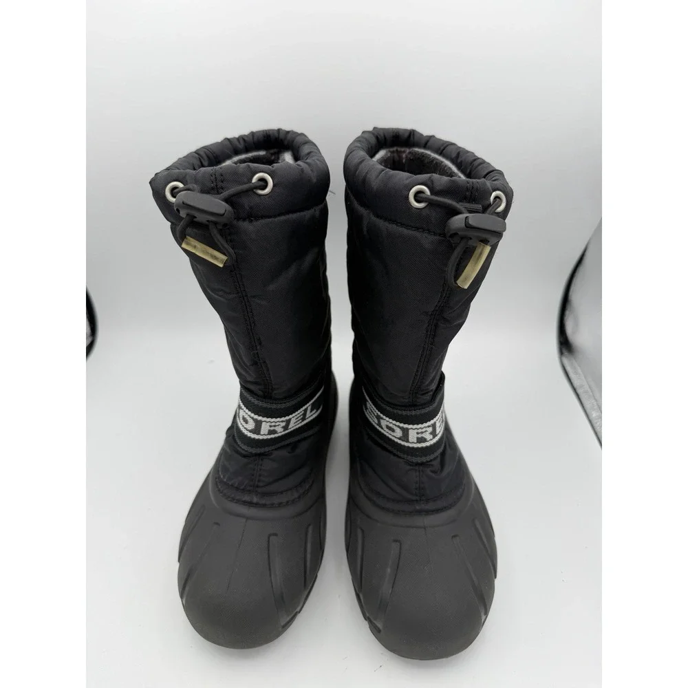 Sorel Youth Size 2 Black Winter Snow Boots Removable Felt Liners EU 33.   1784